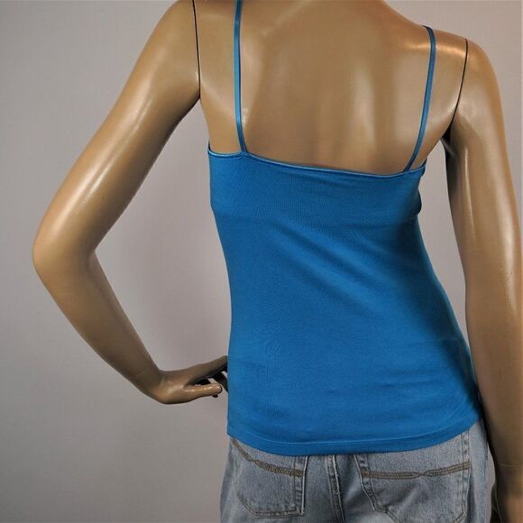 Ambiance Apparel Tank Top Teal Blue Stretch Womens Sz Medium - Picture 3 of 5
